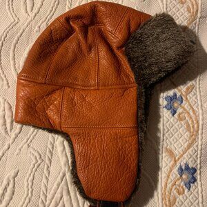 Mens Beautiful Vintage Leather Bomber Hat